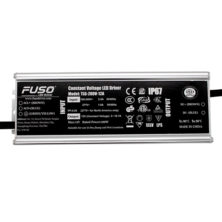 Yüksək PF 12v 200w Sabit Gərginlikli Led Sürücü