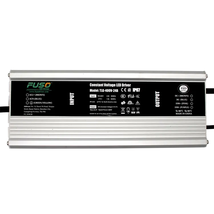 Yüksək PF 24V 400w Sabit Gərginlikli Led Sürücü